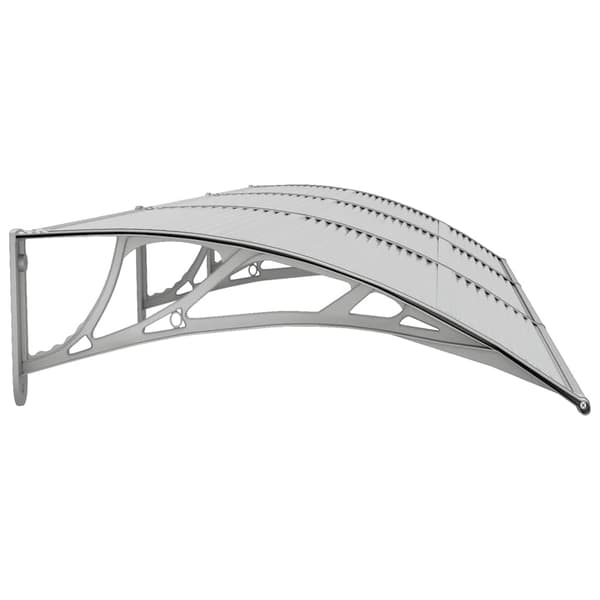 vidaXL dørmarkise, grå, 300x75 cm, polycarbonat