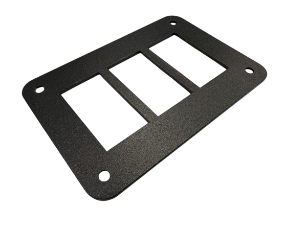 Ramme, panel for 3 Carling-kontakter
