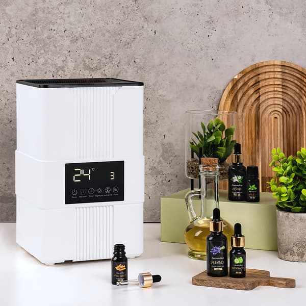 Ultralydsdiffuser 3,5l med humidistat + timer + brandeffekt