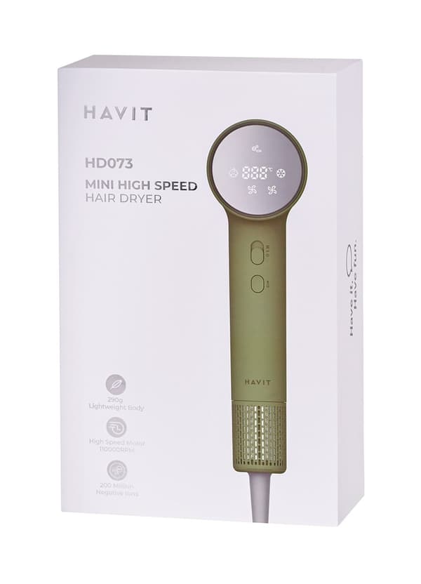 Havit HD073-EU hårtørrer grøn, 8 tilstande, ionisering