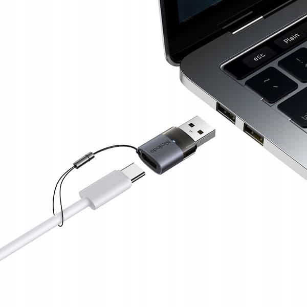 MCDODO ADAPTER USB-A 3.0 TILL USB-C TILL USB TYP C 3A 5GB OTG LED