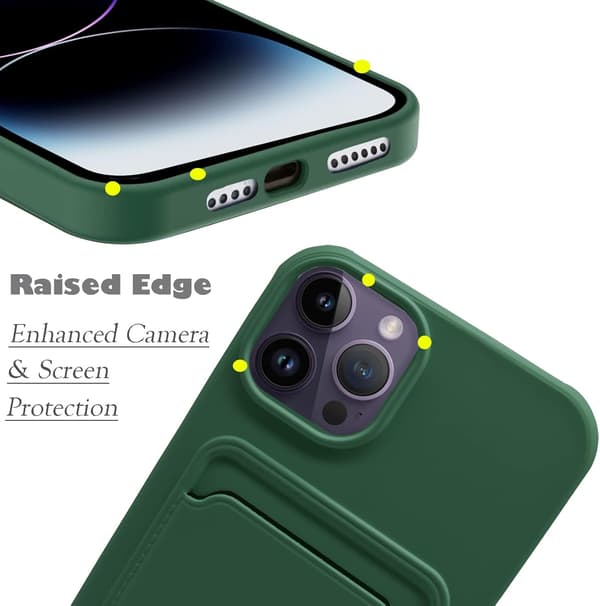 ETUI TIL APPLE IPHONE 14 PRO MAX 6,7" GRØN SILIKONE + KORTSLUKKET