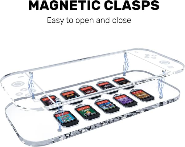 Organizer-etui til Nintendo Switch OLED Micro SD-kort med gennemsigtig magnet