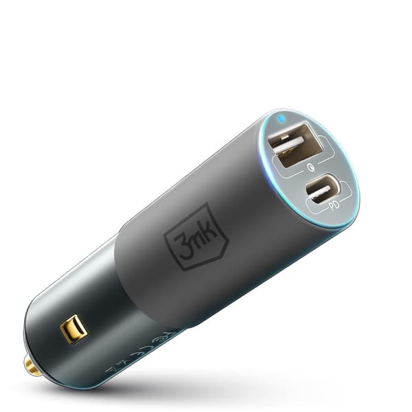 Lisävarusteet - 3mk Hyper Car Charger 100W PD QC PPS USB 1A1C Hopea/Harmaa