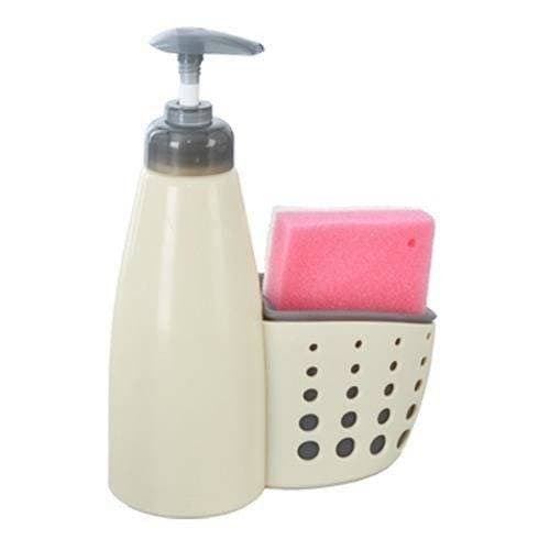 Beige diskmedelsdispenser med svampbehållare 370 ml