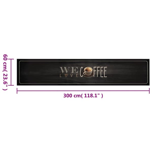 vidaXL Köksmatta kaffe, 60x300 cm, sammet