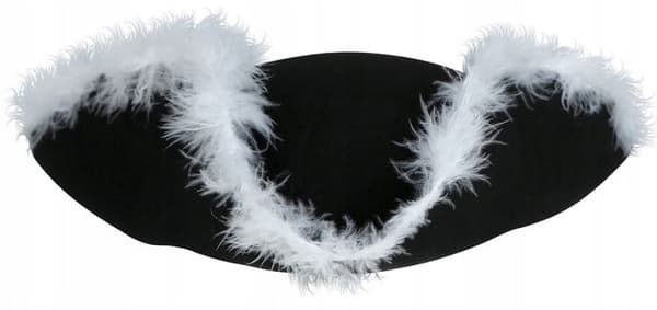 Admiralhat Tricorn Sort med Fjer Barok Adelsbal
