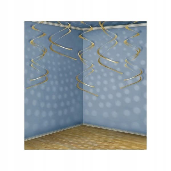 Dekorativa spiraler, guld, 60 cm, 5 st.