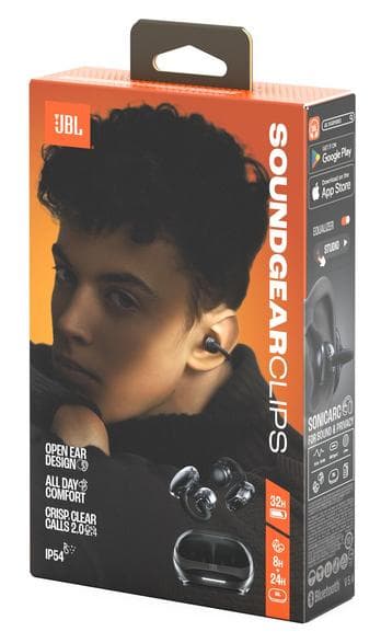 Trådløse høretelefoner JBL Soundgear Clips Ghost Edition Sort