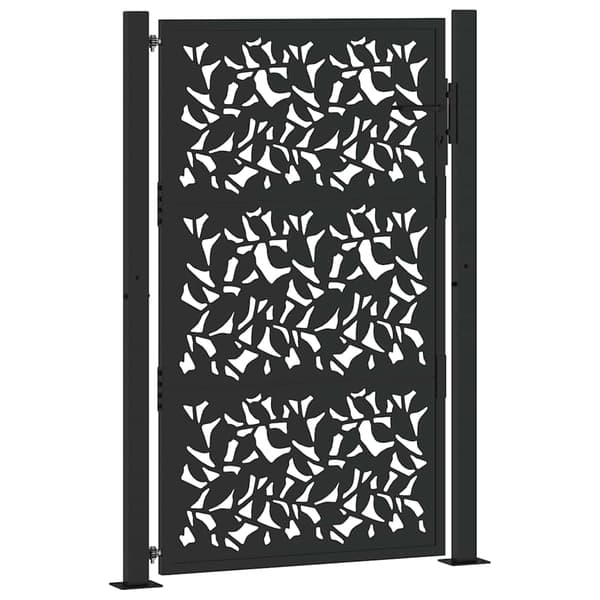 vidaXL havelåge sort 105x155 cm stålbladmønster
