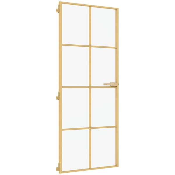 vidaXL Innerdörr, guld, 83x201,5 cm, glas och aluminium
