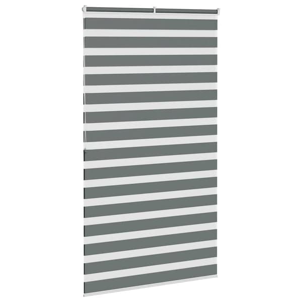 vidaXL Zebrarullgardin, mörkgrå, tygbredd 130,9 cm, polyester