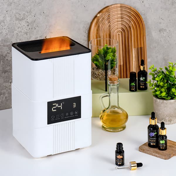 Ultralydsdiffusor 3,5l med hygrostat, timer og eldeffekt