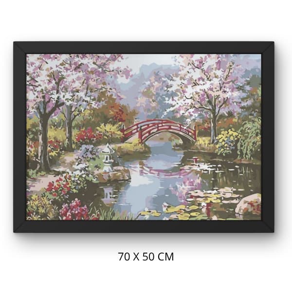 Måla efter nummer-tavel med ram Park Spring 70x50 cm