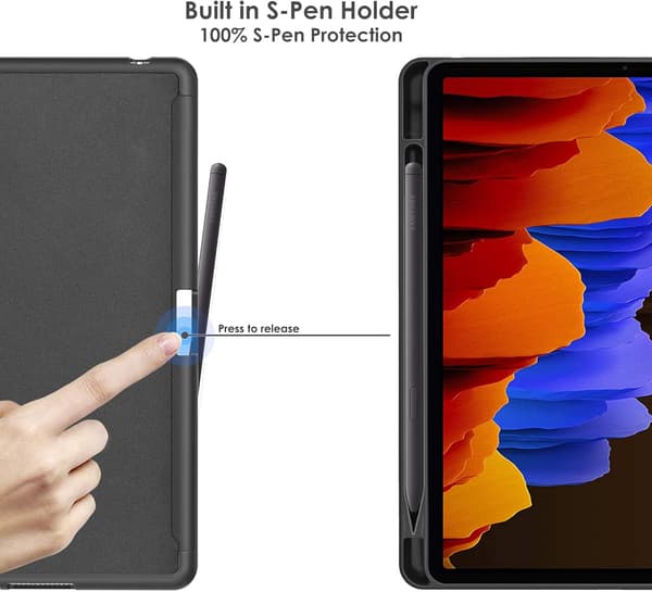 BRUN LUKKET ETUI TIL SAMSUNG GALAXY TAB S7 PLUS 12.4' STÆRK BESKYTTELSE