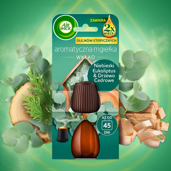 018758 Air Wick Aromatisk Dimma refill Blå Eukalyptus & Cederträd
