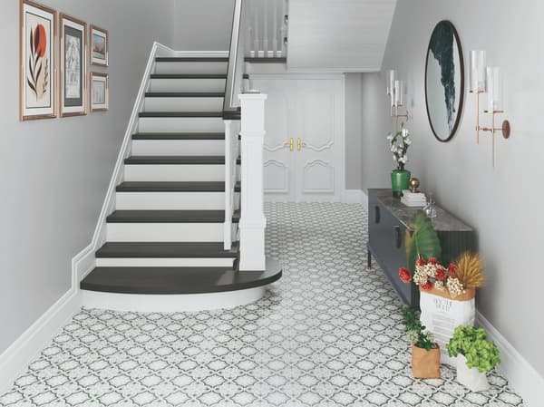 Dekorativ porslinskakel Patchwork Blommor Paris 20x20 cm klass I