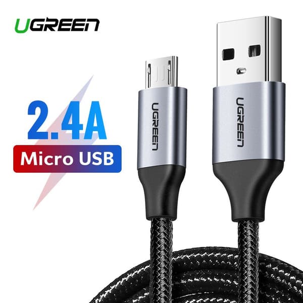 UGREEN US290 USB-Micro USB -kaapeli QC 3.0 2.4A 1m (Musta)