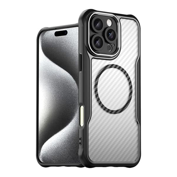 Leading Series MagSafe -silikonikuori iPhone 16 Prolle - musta