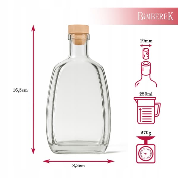 Set med 10 Asteria 250ml glasflaskor med kork för alkoholtinkturer