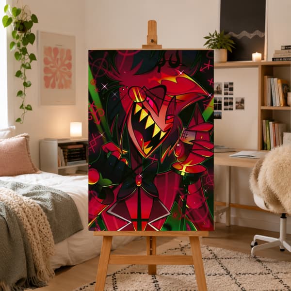 Måla efter nummer-bild med ram Hazbin Hotel Alastor 50x70 cm