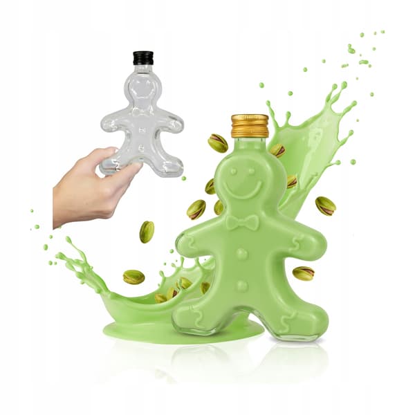 5x Glasflaskor Kaka 250 ml JULKLAPP Likörer Vin