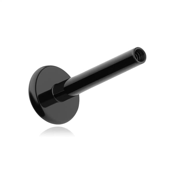 Titanium labret-studs - indvendig gevind - sort - TCZ-003 1.2/12