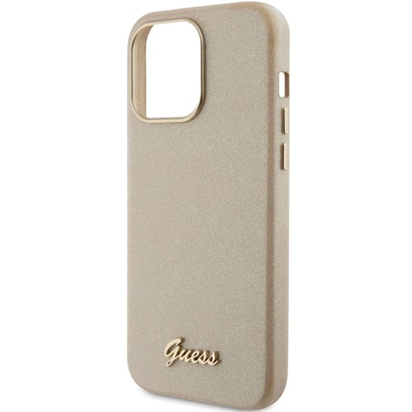 Guess GUHCP15XPGMCSD iPhone 15 Pro Max 6,7" guld/lys guld hårdt cover Glitter Glossy Script