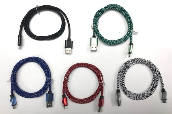 Flätad kabel Snabbladdningskabel Micro USB 3m Flätad Svart