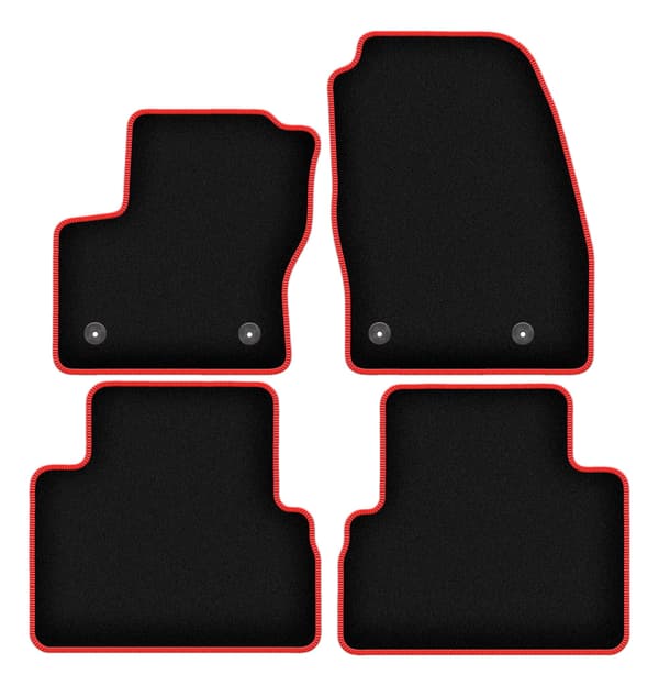 Velour måtter med rød kant til Ford C-MAX MK2 minivan (2015-2019)