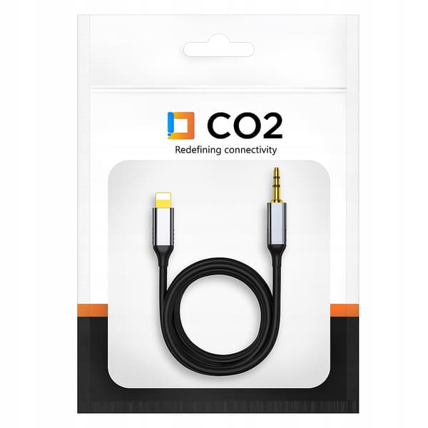 CO2 AUX-KABEL FÖR IPHONE X 14 13 LIGHTNING MINI JACK-ADAPTER 1M
