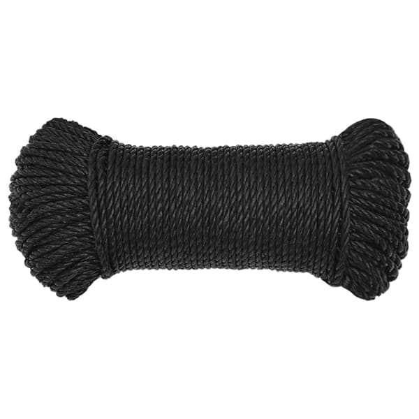 vidaXL arbejdsreb, sort, 6 mm, 50 m, polypropylen