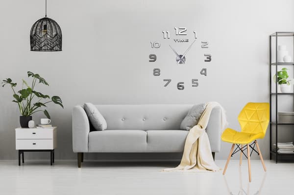 Tee-se-itse NEPRI-seinäkello 65–130 cm – hopeinen 3D