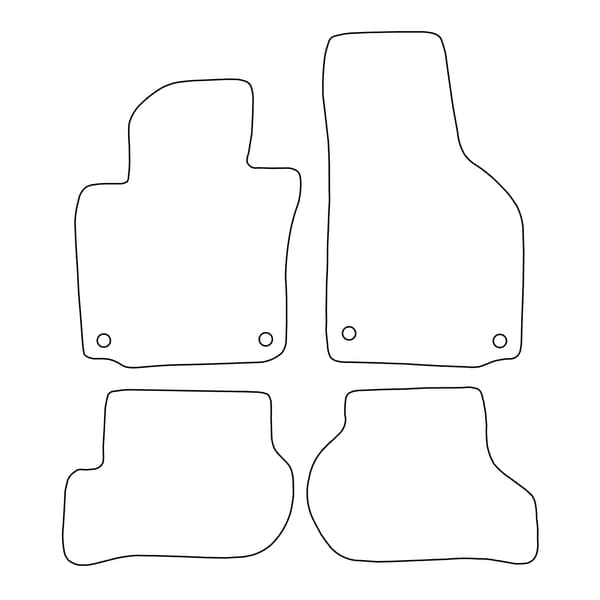 [BLM]VW012 Sort - Velourmåttesæt til Volkswagen Golf V 2003-2009 - Sorte detaljer