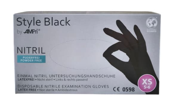 Handsker Nitril Sorte STYLE BLACK AMPRI 100 stk - Str. XS