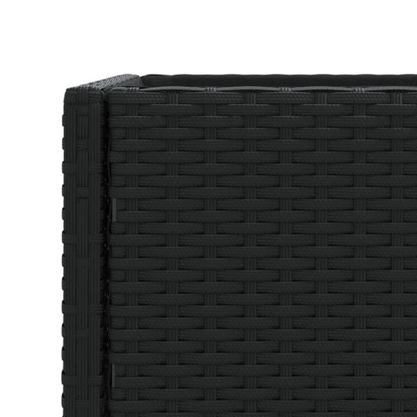 vidaXL haveplantekasse med hylde, sort, polyrattan