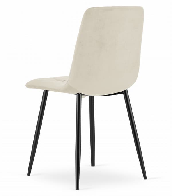 KARA stol - ljusbeige sammet / svarta ben x 4
