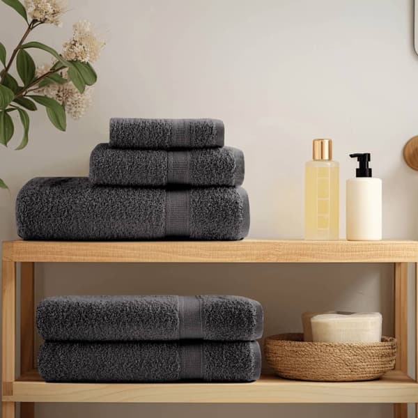 vidaXL Premiumhanddukar SOLUND, 2-pack, Antracit, 100x150 cm