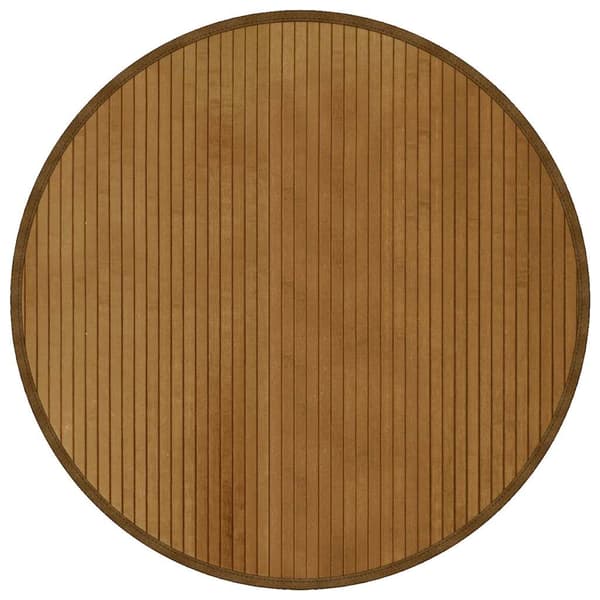 vidaXL rundt tæppe, brun, 80 cm, bambus