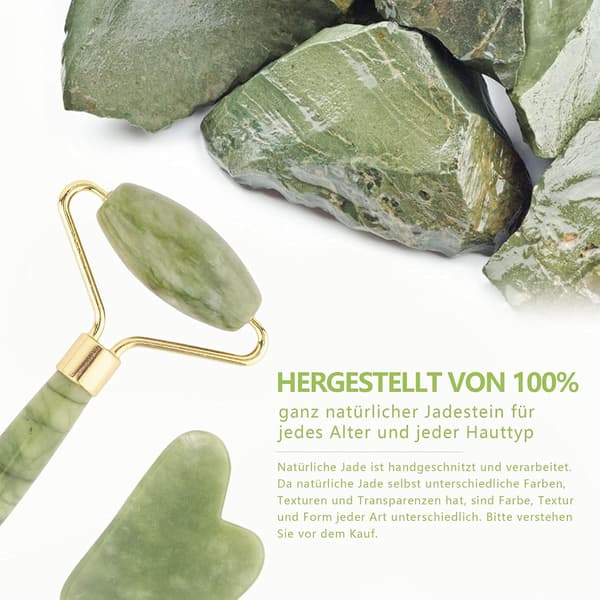 NATURLIG JADEITRULLE ANSIGTSMASSAGEAPPARAT