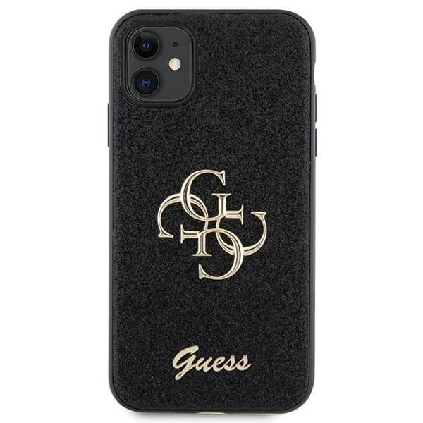 Guess GUHCN61HG4SGK iPhone 11 / Xr 6.1 sort/sort hårdt cover Glitter Script Big 4G