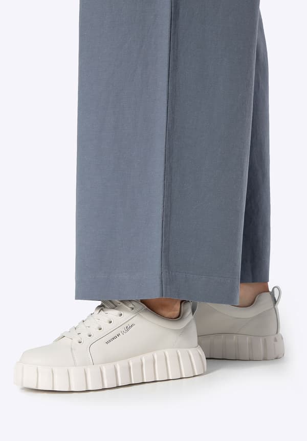 Wittchen Kvinders Læder Høj Platform Sneakers Off-White Off-White Ægte Læder