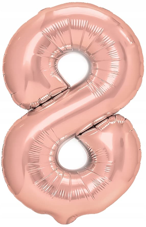 Nummer 8 folieballong roséguld 40 cm