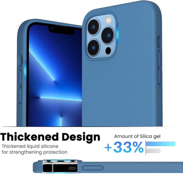 ETUI TIL APPLE IPHONE 13 PRO MAX FLEKSIBELT BLÅT MED MIKROFIBER A2484