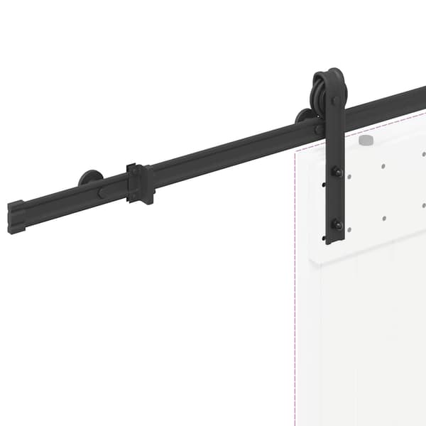 vidaXL Skjutdörrsinstallationssystem 183 cm stål svart