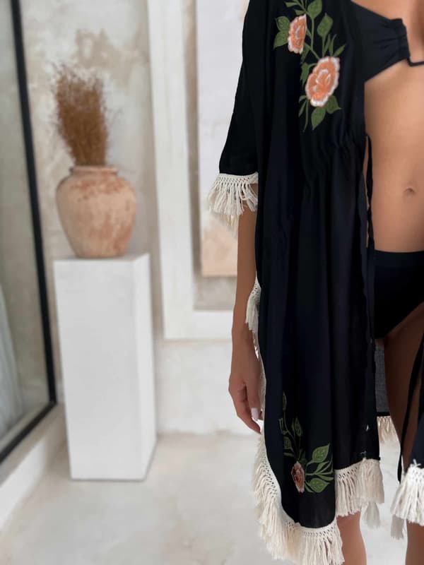 BADSARONG MIA KORT SVART