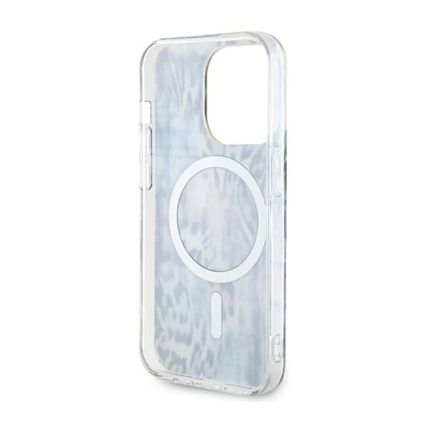 Guess Leopard MagSafe - iPhone 14 Pro-skal (blått)