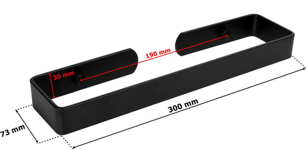 Kasos metallinen seinävaate 30 cm musta loft-asento