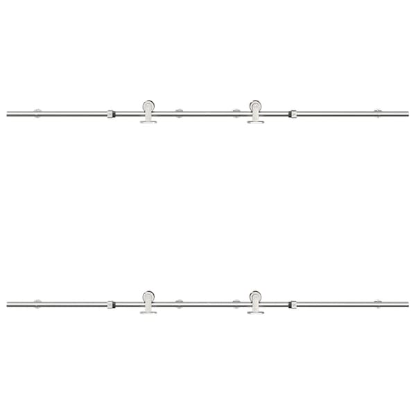 vidaXL Skjutdörrsfäste 183 cm stål silver
