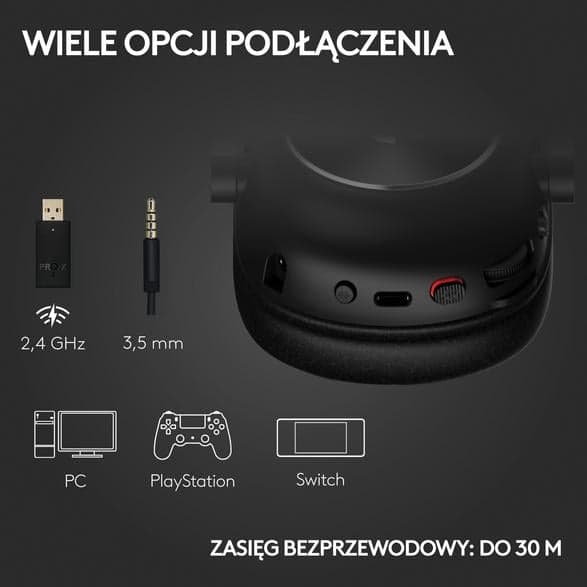 S headphones LOGITECH G Pro X2 Lightspeed Svart